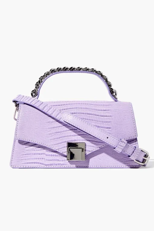 Faux Croc Crossbody Bag