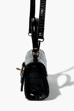 Faux Croc Leather Crossbody Bag