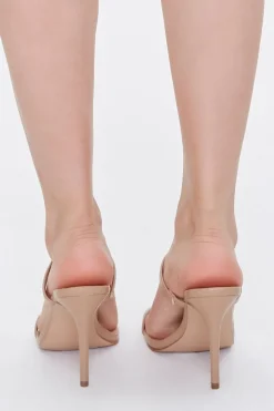 Faux Croc Leather Slip-On Heels