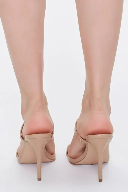 Faux Croc Leather Slip-On Heels