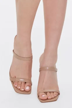 Faux Croc Leather Slip-On Heels