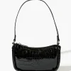 Faux Croc Shoulder Bag
