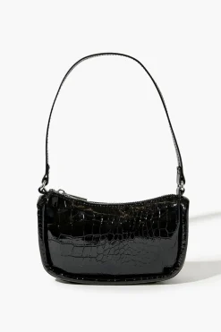 Faux Croc Shoulder Bag