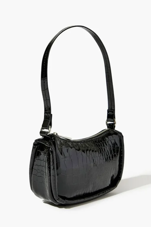 Faux Croc Shoulder Bag