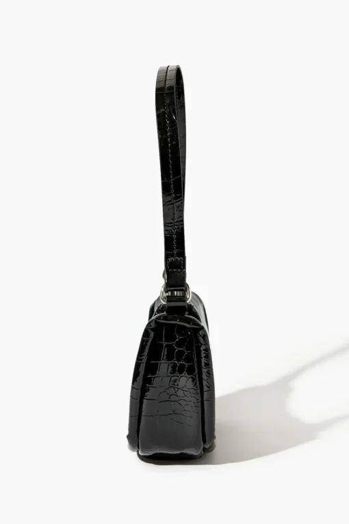 Faux Croc Shoulder Bag