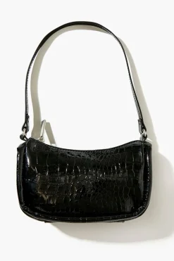 Faux Croc Shoulder Bag