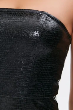 Faux Croc Tube Dress