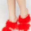Faux Feather Square-Toe Heels