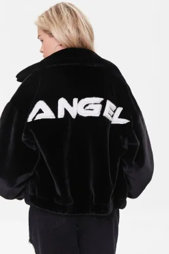 Faux Fur Angel Graphic Jacket
