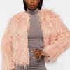 Faux Fur Open-Front Coat