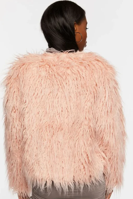 Faux Fur Open-Front Coat