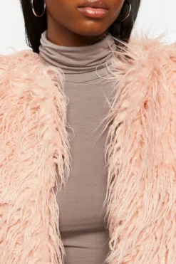 Faux Fur Open-Front Coat