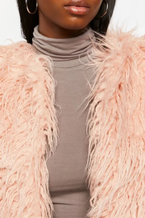 Faux Fur Open-Front Coat