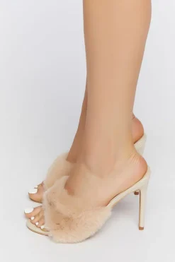 Faux Fur Stiletto High Heels