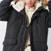 Faux Fur-Hood Utility Jacket