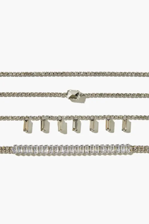 Faux Gem & Rhinestone Bracelet Set