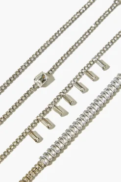 Faux Gem & Rhinestone Bracelet Set