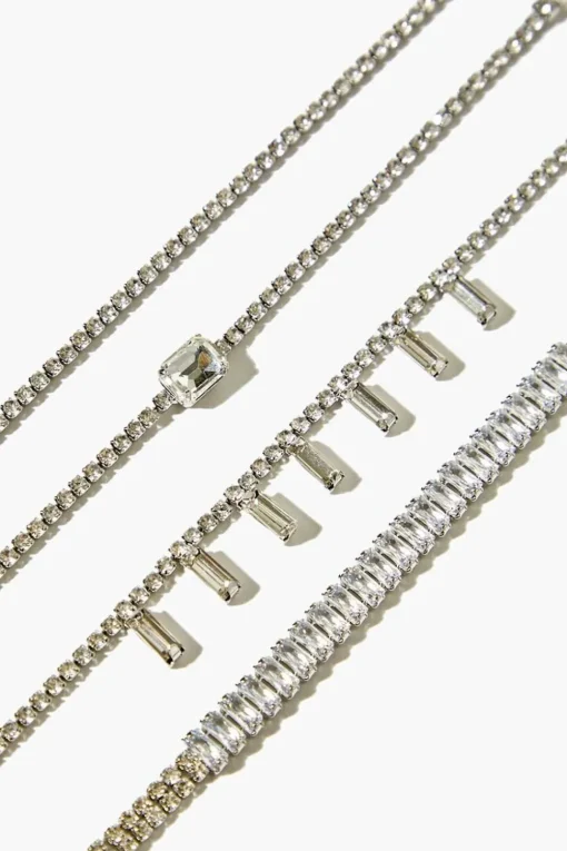 Faux Gem & Rhinestone Bracelet Set