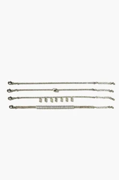 Faux Gem & Rhinestone Bracelet Set