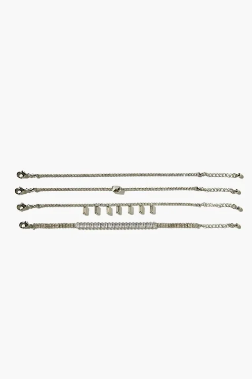 Faux Gem & Rhinestone Bracelet Set