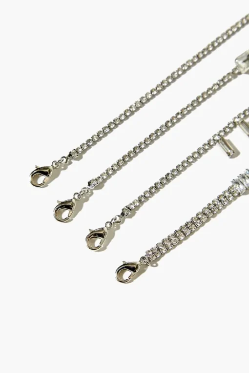 Faux Gem & Rhinestone Bracelet Set