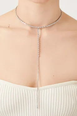 Faux Gem & Rhinestone Y-Chain Necklace
