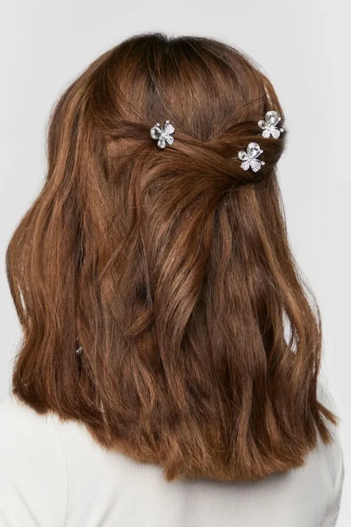 Faux Gem Butterfly Hair Pin Set