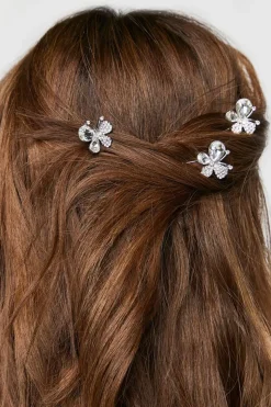 Faux Gem Butterfly Hair Pin Set