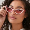 Faux Gem Cat-Eye Sunglasses