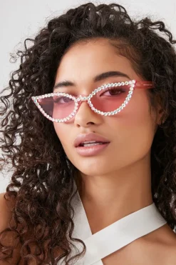 Faux Gem Cat-Eye Sunglasses