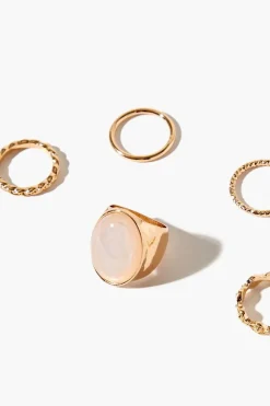 Faux Gem Cocktail Ring Set