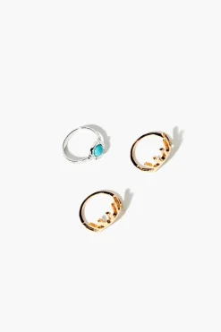 Faux Gem Evil Eye Cocktail Ring Set