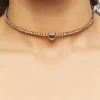 Faux Gem Heart Choker Necklace
