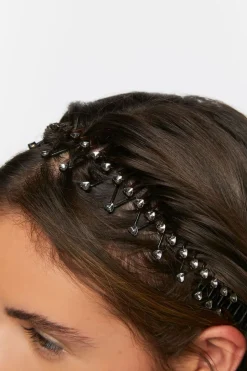 Faux Gem Heart Tooth Headband Set