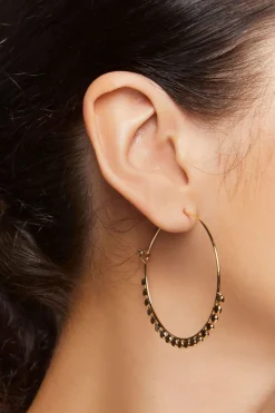 Faux Gem Hoop Earrings