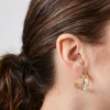 Faux Gem Hoop Earrings