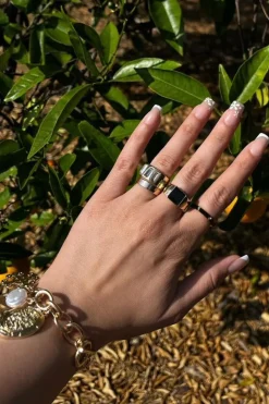 Faux Gem Ring Set