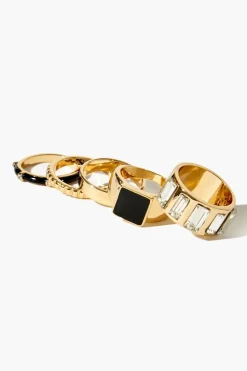 Faux Gem Ring Set