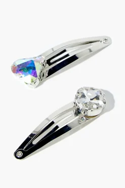 Faux Gem Snap Hair Clip Set