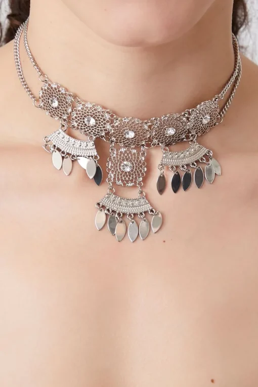 Faux Gem Statement Choker Necklace