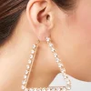 Faux Gem Triangle Hoop Earrings