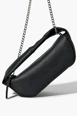 Faux Leather Baguette Bag