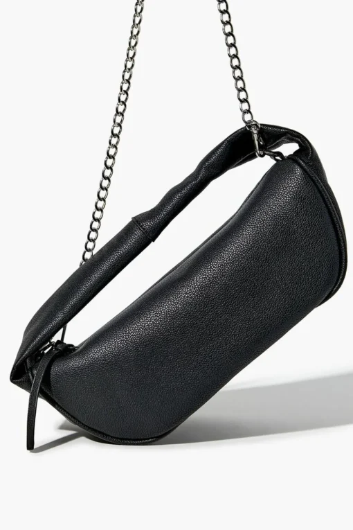 Faux Leather Baguette Bag