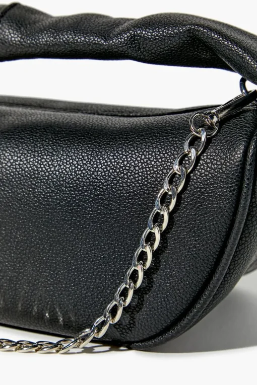 Faux Leather Baguette Bag
