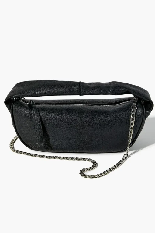 Faux Leather Baguette Bag