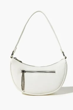 Faux Leather Baguette Shoulder Bag