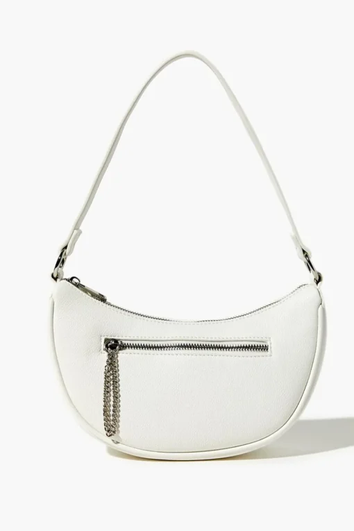 Faux Leather Baguette Shoulder Bag