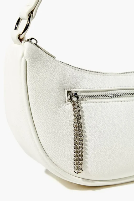 Faux Leather Baguette Shoulder Bag