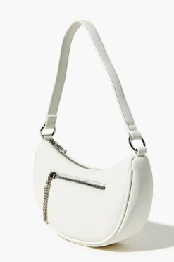 Faux Leather Baguette Shoulder Bag