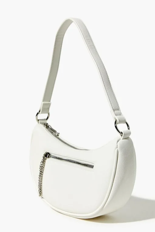 Faux Leather Baguette Shoulder Bag